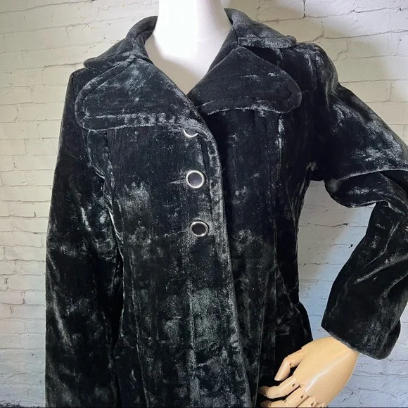 Antique Vintage Edwardian Victorian Black Velvet Opera Swing Coat Jacket - Picture 2 of 12